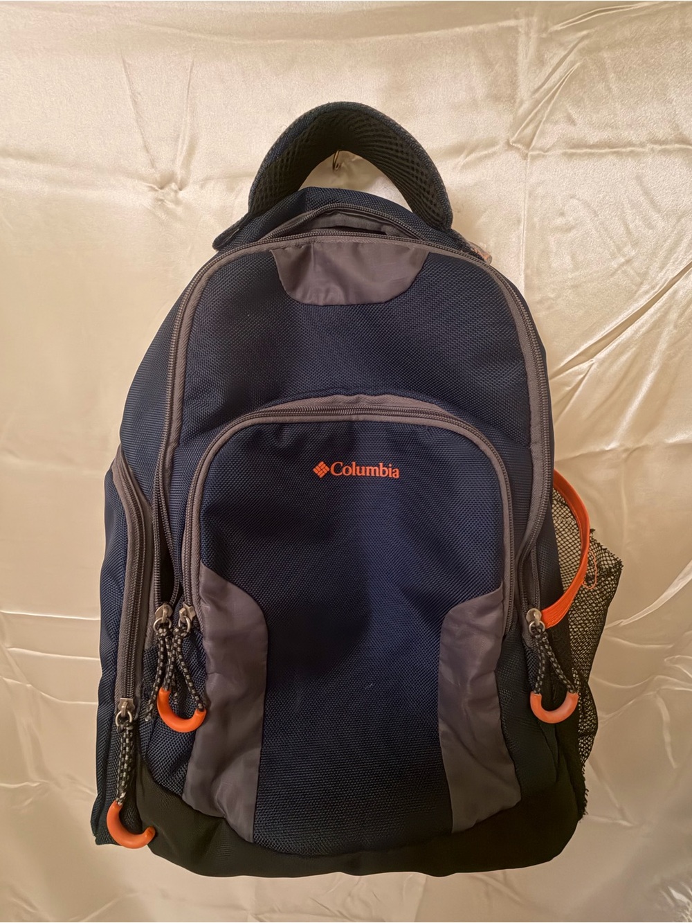 Columbia Men's Dark Blue Backpack with Orange Accents